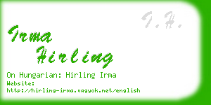 irma hirling business card